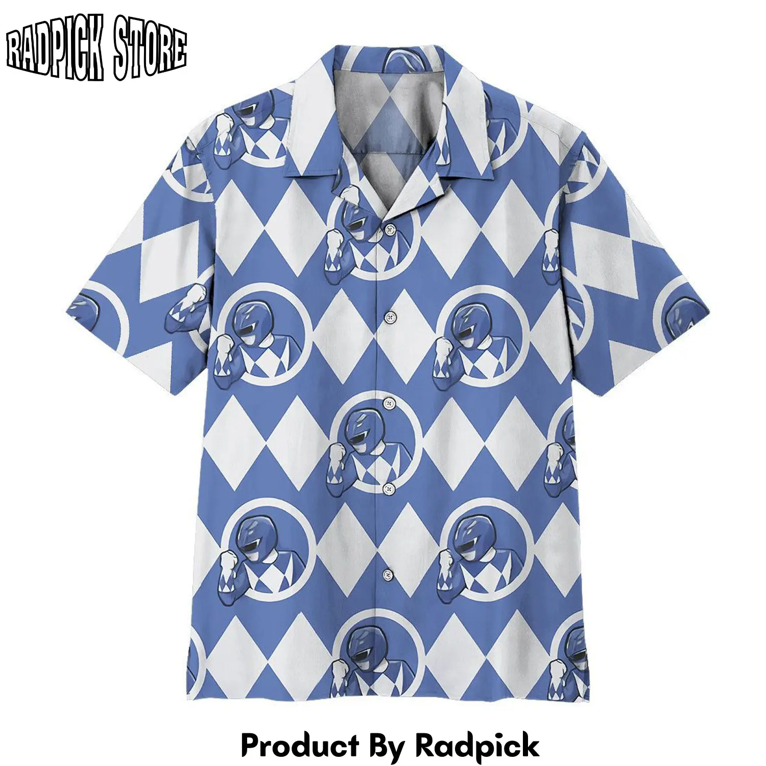 Radpick 3d mighty morphin power rangers blue ranger hawaii shirt rp2921298